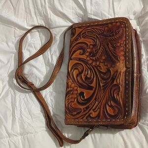 Patricia Nash Tuscan Tooled Flap Messenger Bag
